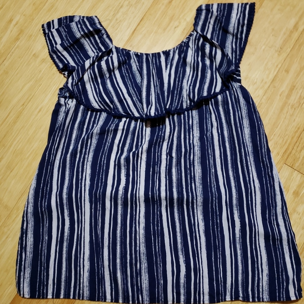 Faded Glory Striped Off the Shoulder Tunic XXL